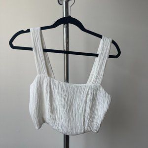 ZARA White Crop Tank Top